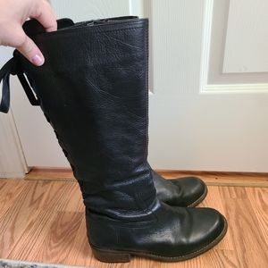 Wolky Pardo Black Leather Lace Up Boots